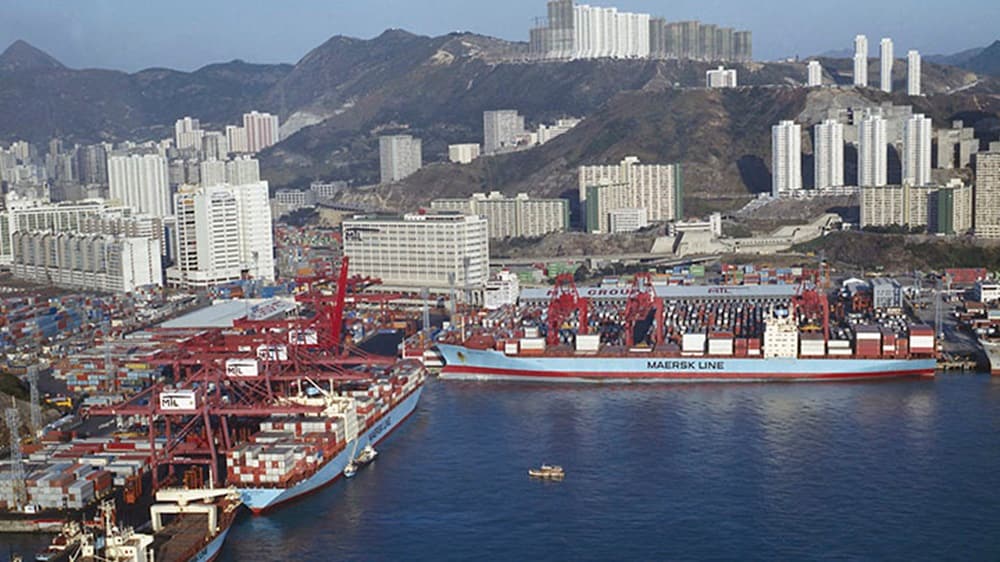 Maersk ship at berlin city