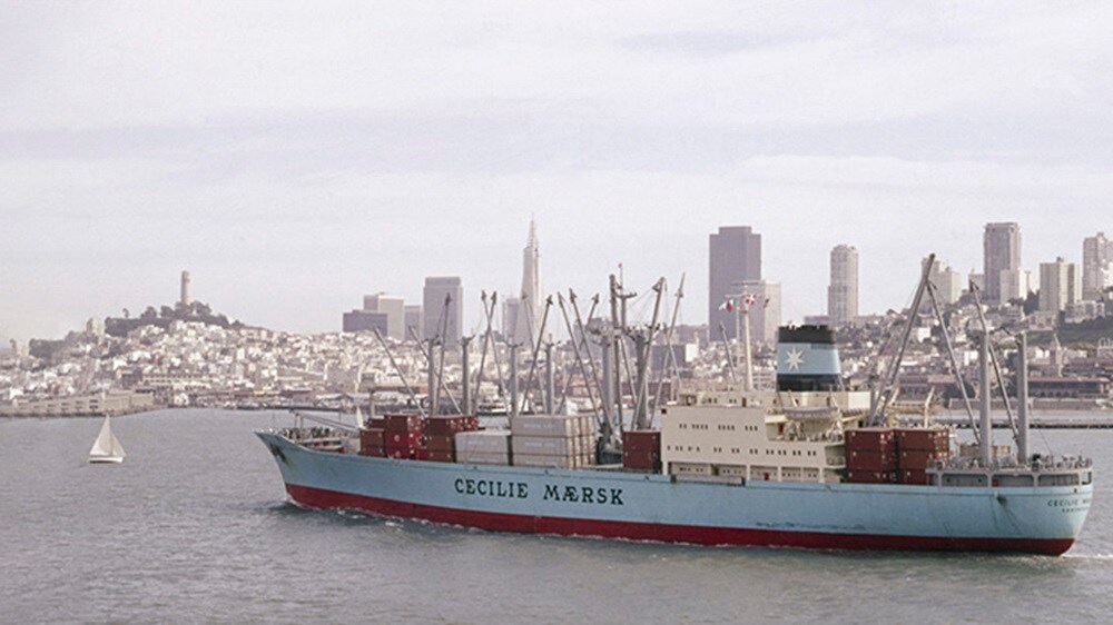 Maersk ship during revolution