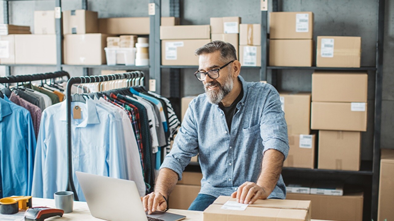 Man working on his laptop