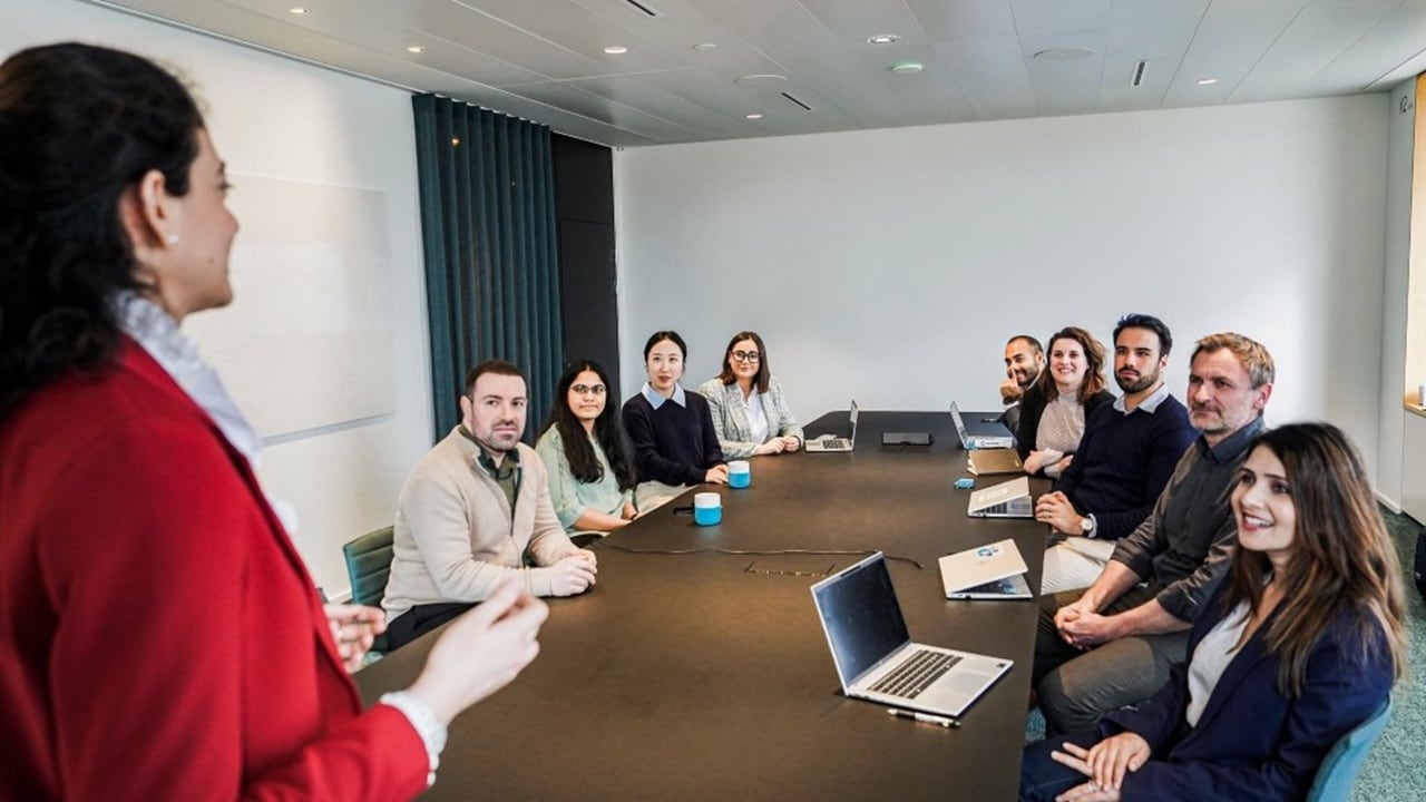 People at office meetings