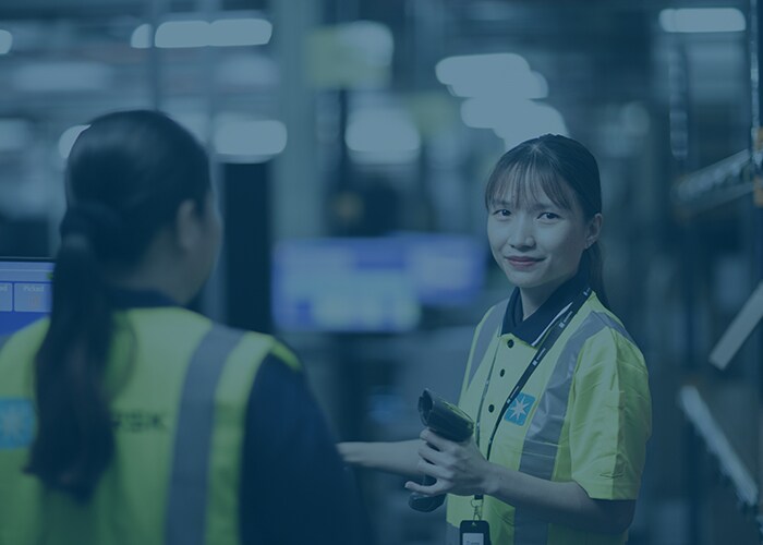 Women employees working inside warehouse