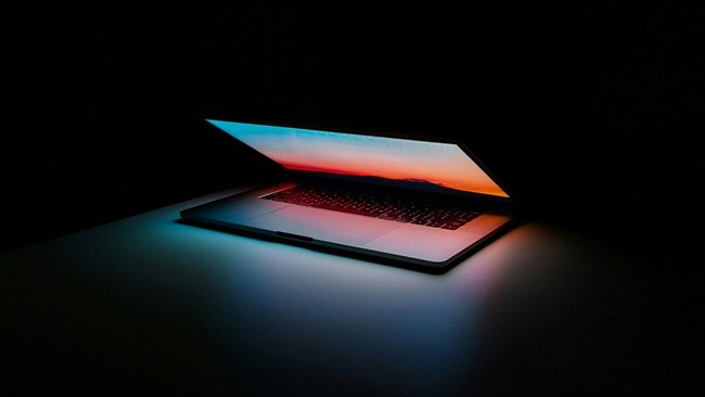 A computer in the dark