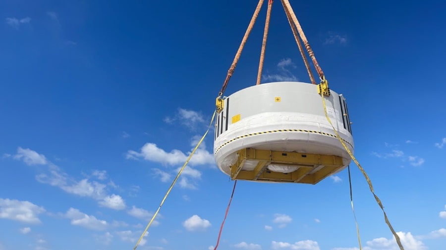 Crane carrying rooter