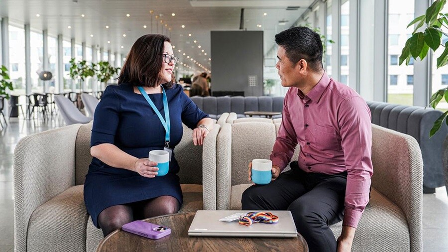 People at office lounge