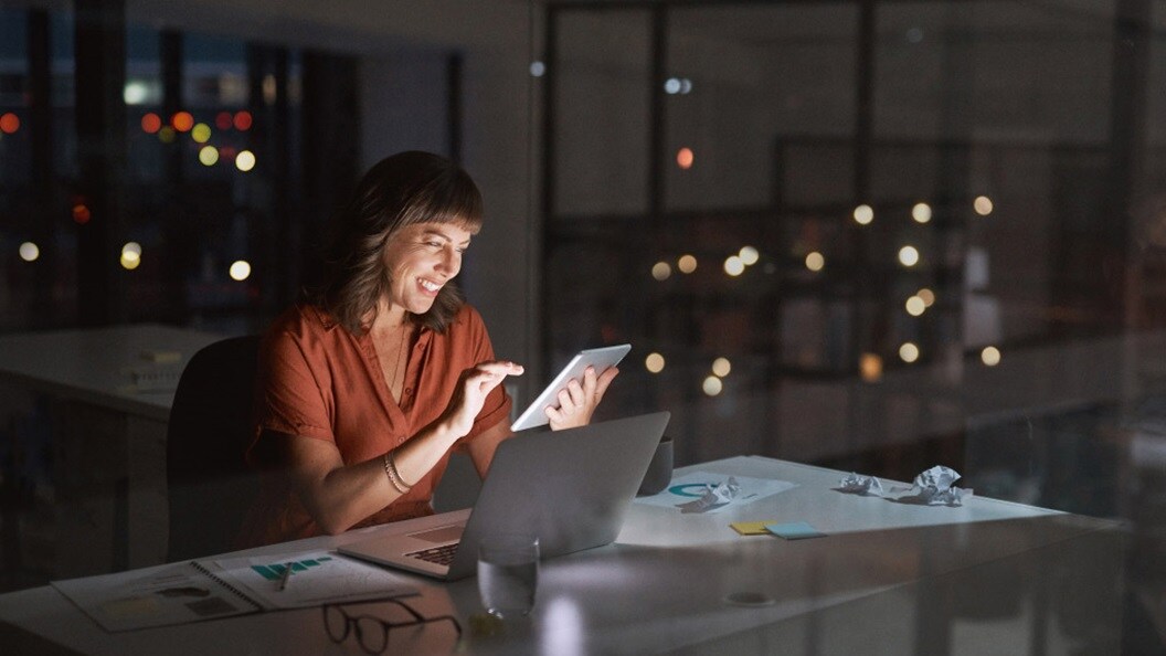 Women looking at tablet