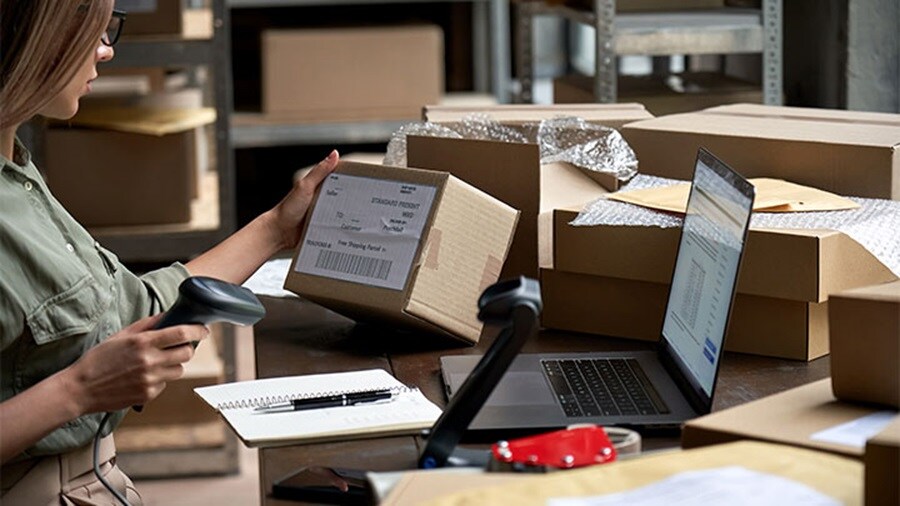 Women scanning the bar code