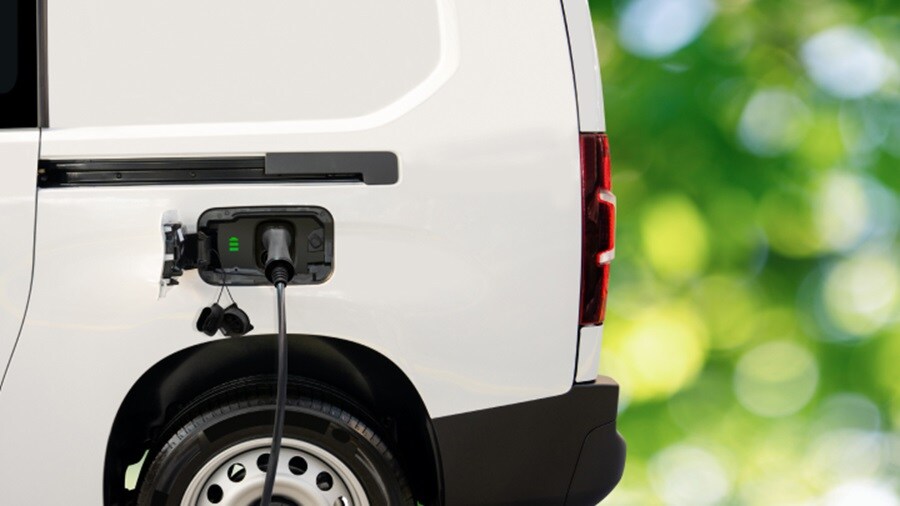 Truck charging plugged in