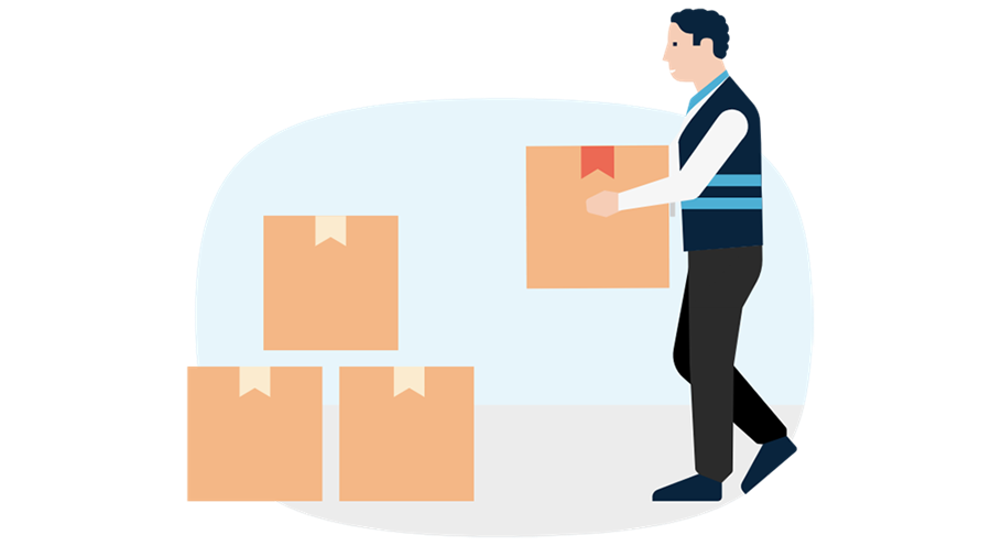 Male delivering shipment infographic