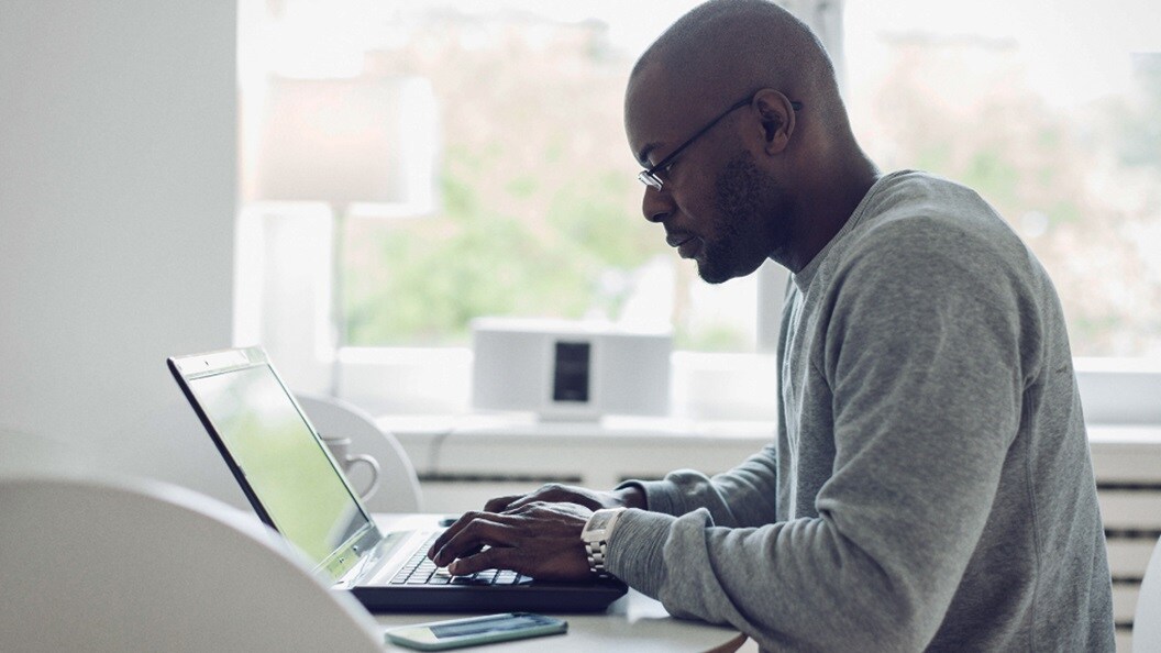 person working on laptop