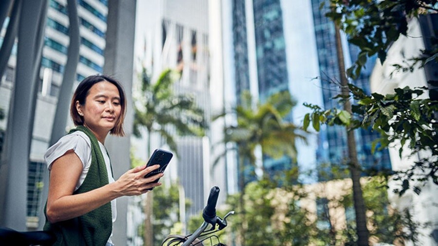Women with mobile