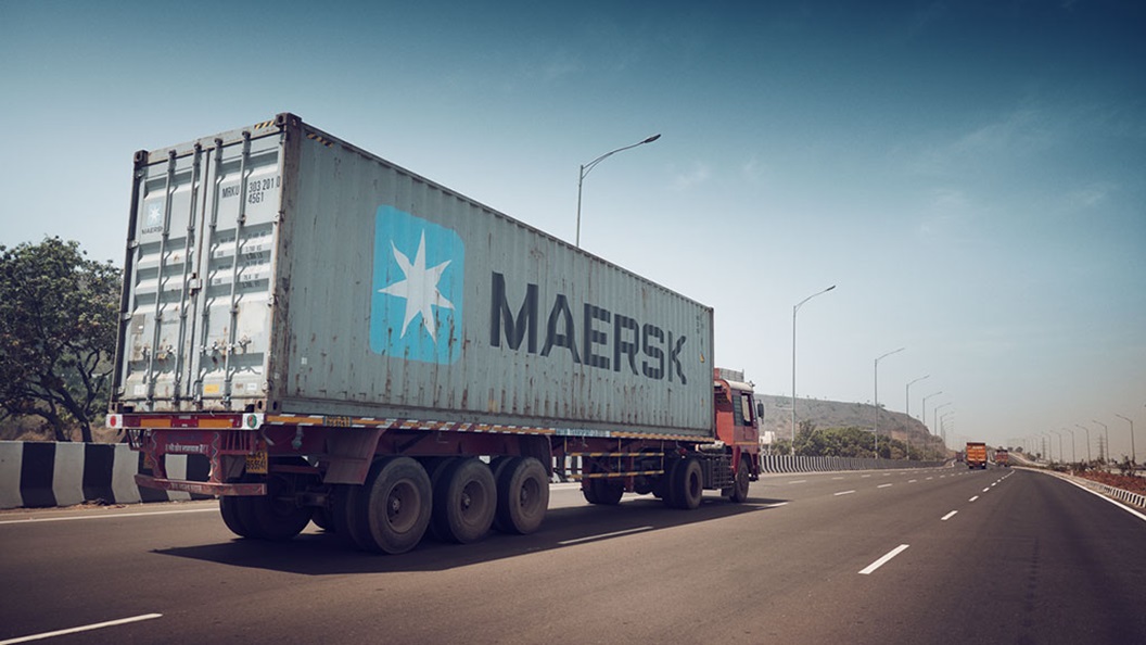 Maersk vehicle moving on road