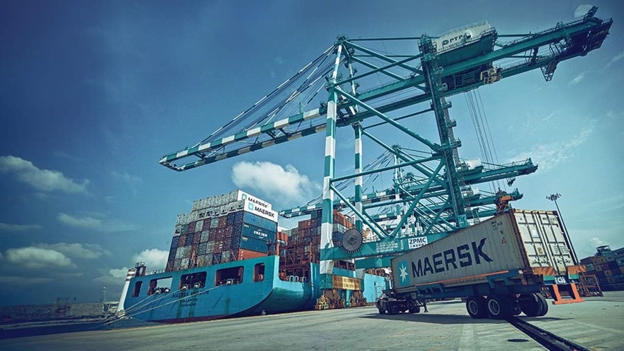 Maersk truck in port area