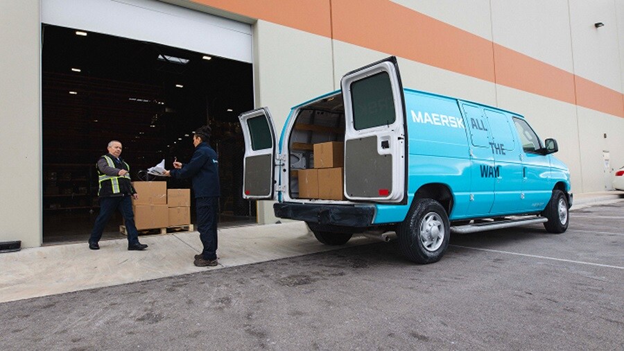 Warehouse with van