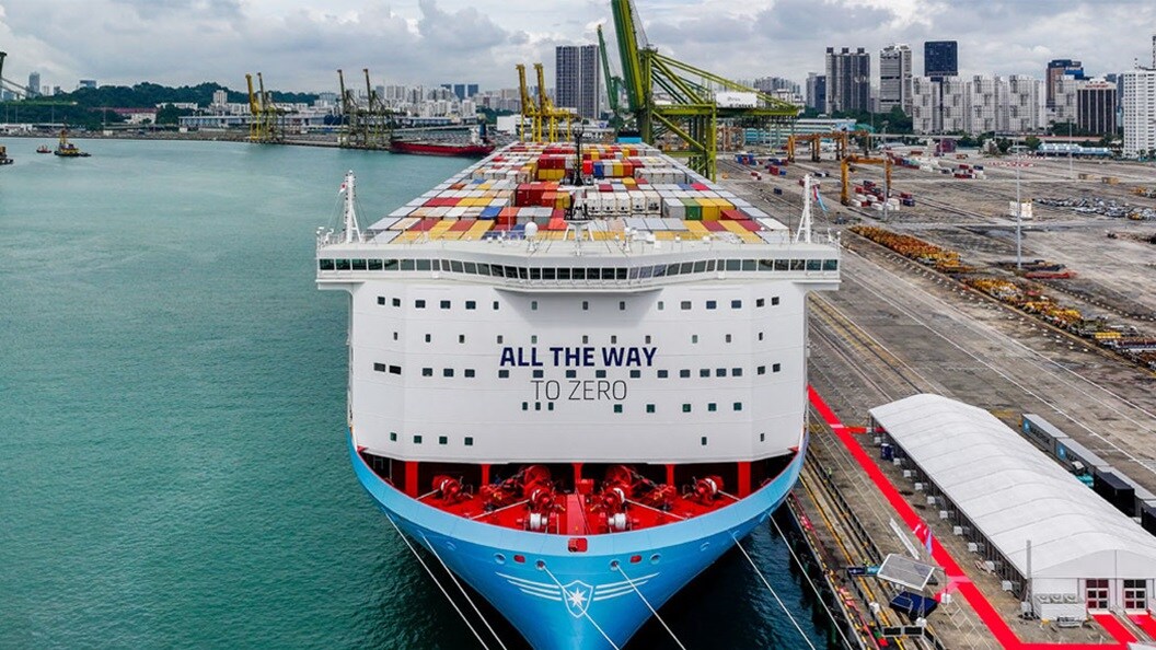 Maersk vessel in ocean
