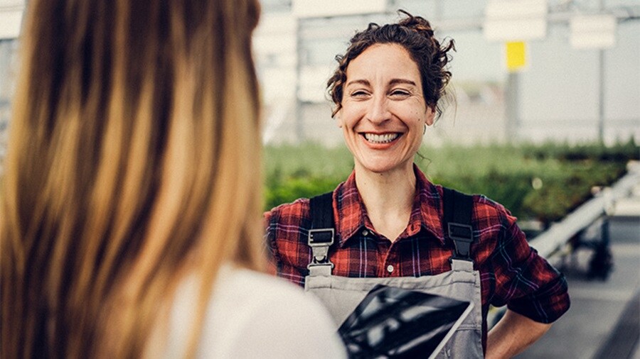 A smiling woman