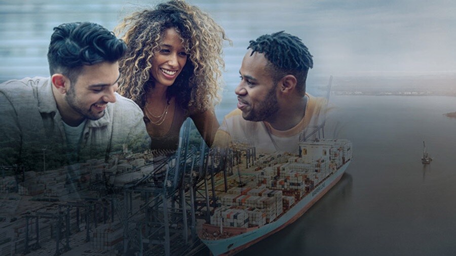 Smiling people at logistics