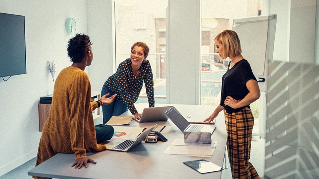 Women employees in meeting