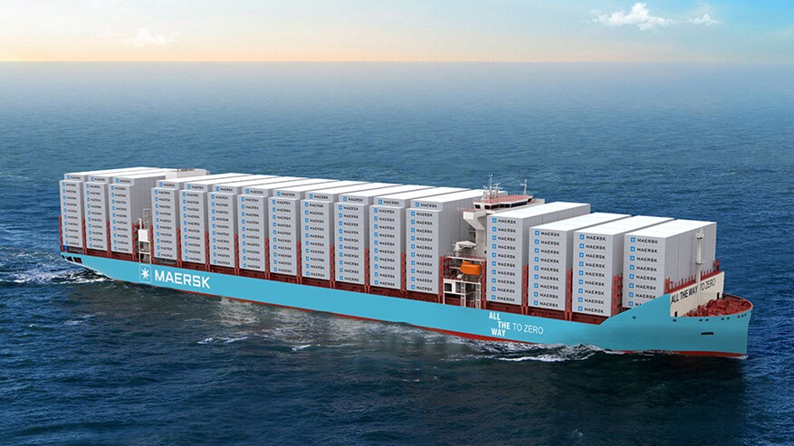 Maersk ship with load of containers