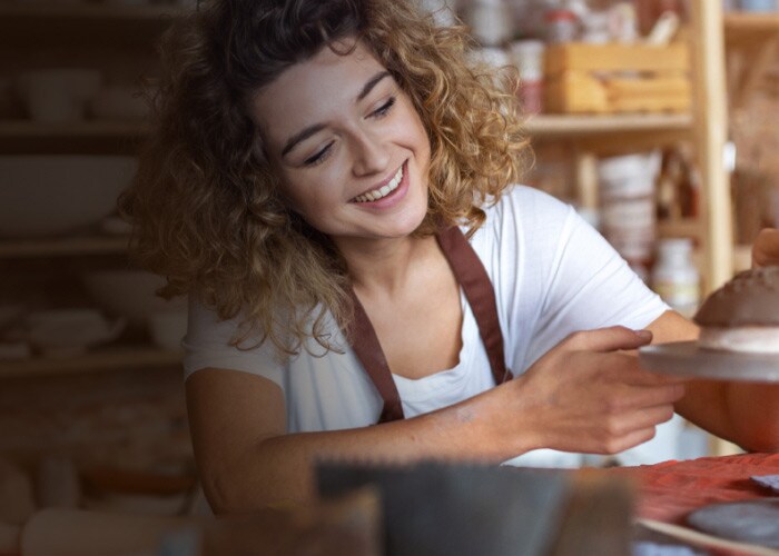 woman smiling